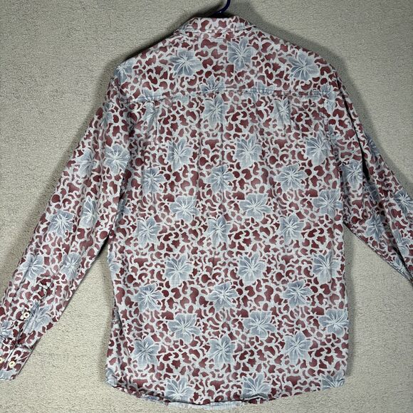 Tommy Bahama Jeans Shirt Men’s Size M Island Crafted Blue Red Floral Print L/S - Picture 13 of 14